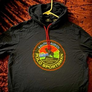 Mens polo pullover hoodie shirt